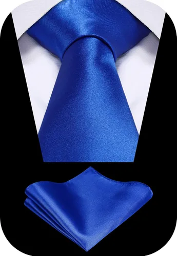 Vista 2 de TIE G 5pcs Tie Set in Gift BOX WHITE OR BLACK Solid Color Necktie, Satin Bow Tie, Pocket Square, Lapel, Cuff Links