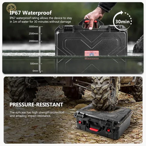 Vista 5 de Kinghardcase Estuches para armas de mano, 5 estuches para pistolas y 21 cargadores Estuches para pistolas precortados con múltiples pistolas a
