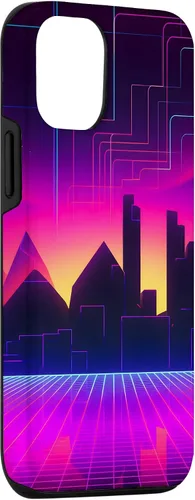 Vista 3 de Funda para iPhone 15 Retrowave 80s City Vaporwave Synthwave
