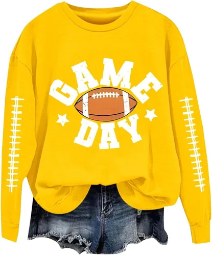 Vista 22 de Women's Oversized Sweatshirt, Long Sleeve Sweatshirts Crewneck Printed Pullover Tops, S-3XL