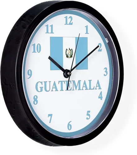 Vista 4 de CafePress Reloj de pared con bandera de Guatemala de 10 pulgadas para sala de estar, cocina u oficina