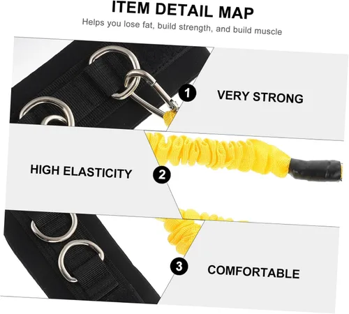 Vista 3 de Happyyami Bandas de resistencia profesional con correas de tobillo portátiles para entrenamiento de piernas y caderas, bandas de tubo para gimnasio