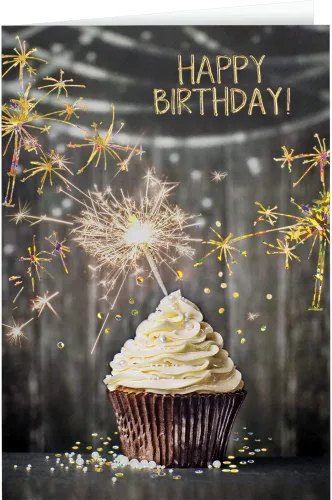 Vista 4 de The Gallery Collection, 25 tarjetas de cumpleaños personalizadas con sobres forrados con papel de aluminio (brillo de cumpleaños esmerilado)