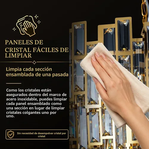 Vista 4 de Candelabros de cristal para comedor Candelabro moderno rectangular Iluminación colgante contemporánea Fijo de luz lineal dorado 17 luces rectangular
