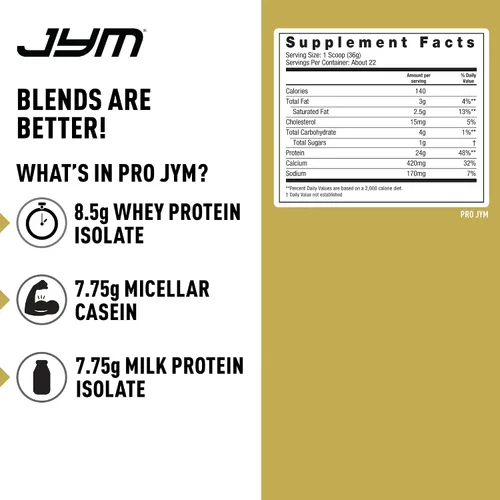 Vista 2 de JYM Supplement Science Pro JYM Chocolate Mousse Proteína en polvo – Aislados de proteína de suero de leche, caseína y proteína de leche