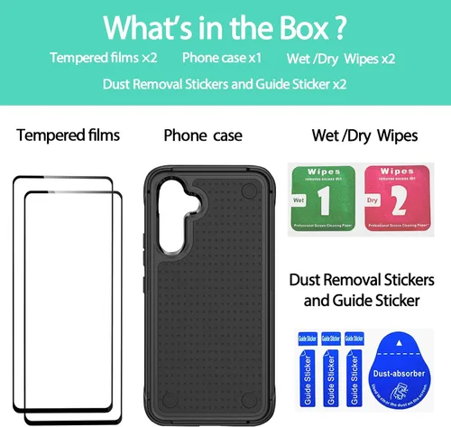 Vista 65 de Jeylly Compatible con Samsung Galaxy A22 5G Funda, Funda Samsung A22 5G con 2pcs protectores de pantalla de vidrio templado