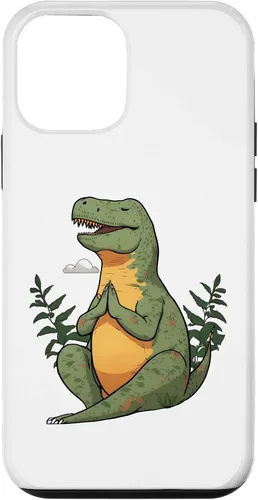 Vista 12 de Funda de meditación para iPhone 15 Tyrannosaurus Rex T-Rex Yoga Meditating Trex