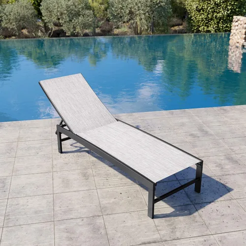 Vista 10 de Chaise Lounge Outdoor Pool Lounge Juego de 2 sillas de bronceado (beige)