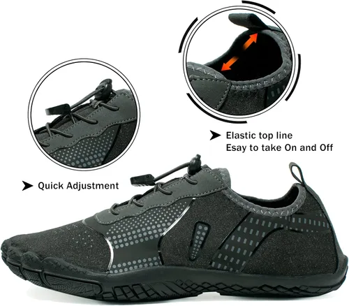 Vista 6 de Zapatos de agua para hombre descalzos de secado rápido, calcetines acuáticos para natación, buceo, surf, piscina, deportes acuáticos, playa