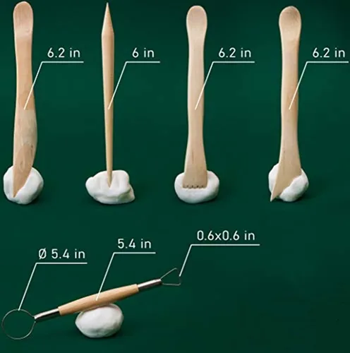 Vista 6 de Zittop Juego de herramientas de escultura de arcilla polimérica – Kit de herramientas de cerámica de cerámica y arcilla para modelar madera – Kit