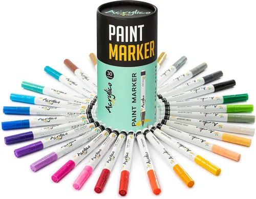 Vista 3 de 30 rotuladores acrílicos marcadores de pintura para bolígrafos de pintura de tela de metal, suministros de arte, marcadores de pintura acrílica