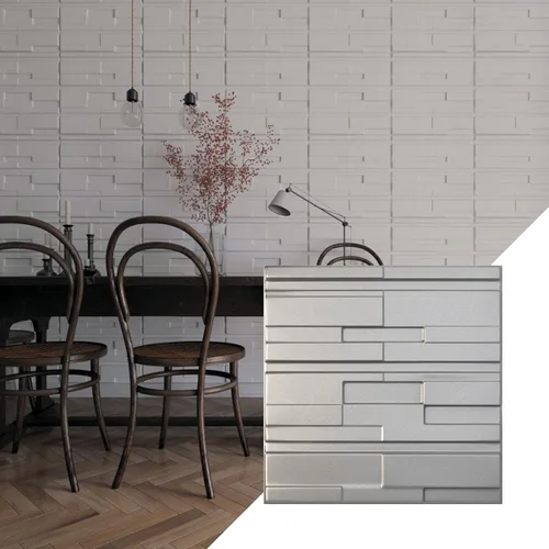 Vista 10 de Ekena Millwork 19 5/8 pulgadas de ancho x 19 5/8 pulgadas de alto, ladrillo desplazado EnduraWall decorativo 3D, cobre envejecido
