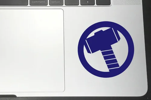 Vista 10 de Mjolnir Martillo vinilo pegatinas para parachoques de coche ventana portátil teléfono tableta (2 pulgadas, azul azul)