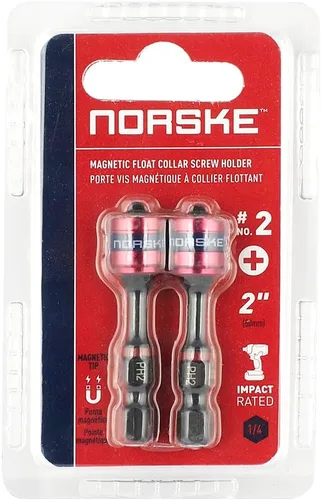 Vista 3 de Norske Tools NIBCI331 Soporte de Tornillo Magnético de Collar Flotante No.2 PH (2 piezas en tarjeta) Clasificado para Impacto de Uso Pesado