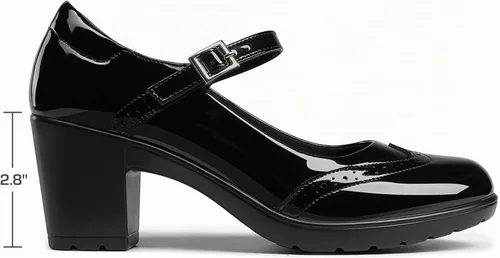 Vista 4 de DREAM PAIRS Zapatos de vestir Oxfords Mary Jane para mujer negro (Black-pat)