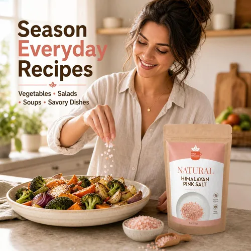 Vista 8 de SPICY ORGANIC Sal natural del Himalaya sin OMG, sal rosa del Himalaya sin gluten, rica en 80 minerales y elementos, 4 onzas.