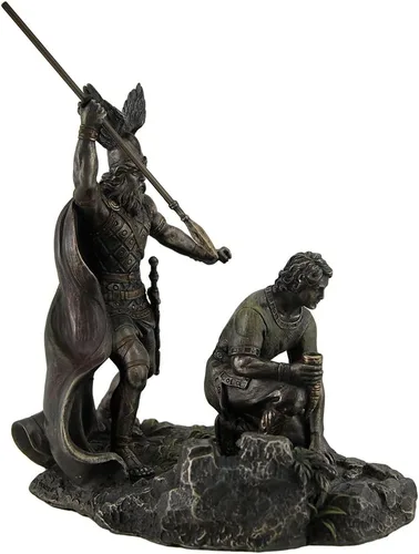 Vista 2 de Veronese Design Nibelungenlied Siegfried's Tod Hagen Killing Siegfried - Estatua de bronce con acabado en bronce