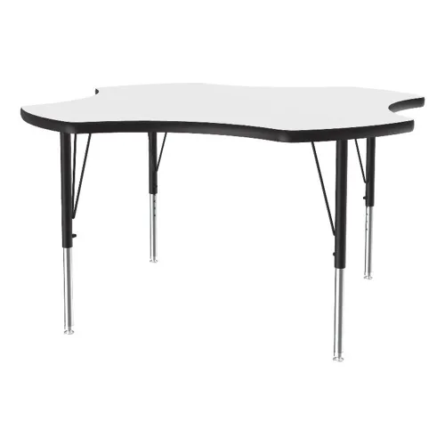 Vista 26 de Correll - Tabla rectangular de 24 x 60 pulgadas, tabla de actividades, altura ajustable, laminado de alta presión blanco duradero, muebles