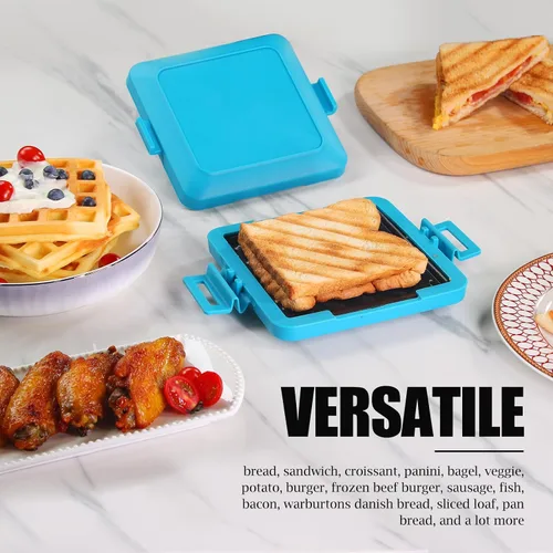 Vista 4 de MKYSAIL Tostador, Tostador de Microondas, Fabricante de Sándwiches, Fabricante de Panini, Apto para Lavavajillas, SIN Electricidad, Inalámbrico
