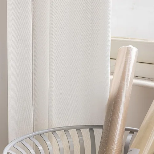 Vista 14 de 2 paneles de cortinas traslúcidas blancas de 54 pulgadas de largo, paneles transparentes de lino con textura para ventana, cortinas plisadas