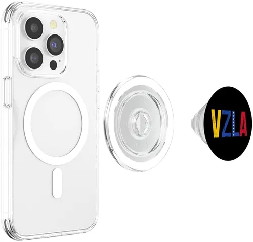 Vista 3 de Venezuela VZLA Vintage Pride Bandera Venezolana PopSockets MagSafe PopGrip para iPhone