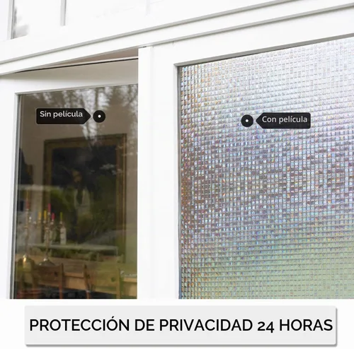 Vista 7 de HIDBEA Película 3D de privacidad para ventana, adhesivos decorativos de arcoíris, tinte de vinilo para control de calor, patrones de mosaico, 17.5 x