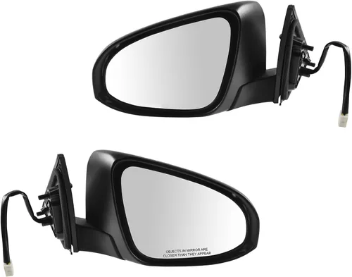 Vista 45 de TRQ Conjunto de 2 piezas de espejo lateral para conductor y pasajero, ajuste eléctrico, sin calefacción, sin memoria, color negro, compatible