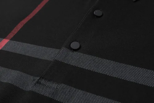 Vista 6 de Camisa polo casual a rayas de manga larga con cuello para hombre