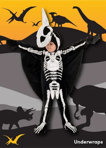 Vista 2 de UNDERWRAPS Disfraz de fósil de pteradáctilo para niños, Multicolor