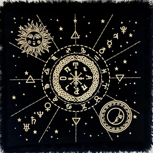 Vista 9 de CRAFT KALA Tarot Altar - Mantel especial de adivinación para hombre, cueva, pegan, habitación, bar, decoración de pared para el hogar, Wiccano, tela