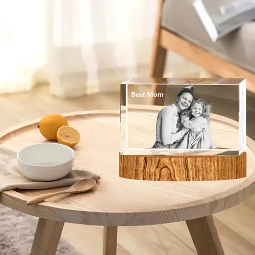 Vista 6 de Foto de cristal 3D, regalos personalizados para mujeres, ella, esposa, hombres, mamá, marido, gran regalo personalizado con tu propia foto