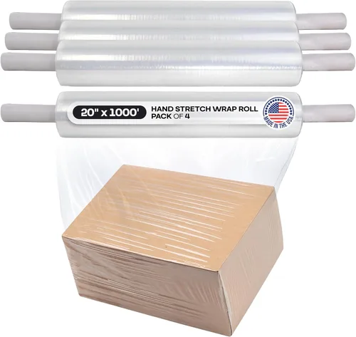 Vista 8 de IDL Packaging Rollo de envoltura elástica resistente a mano de calibre 115 de 18 pulgadas x 1000 pies (paquete de 1 rollo), película elástica