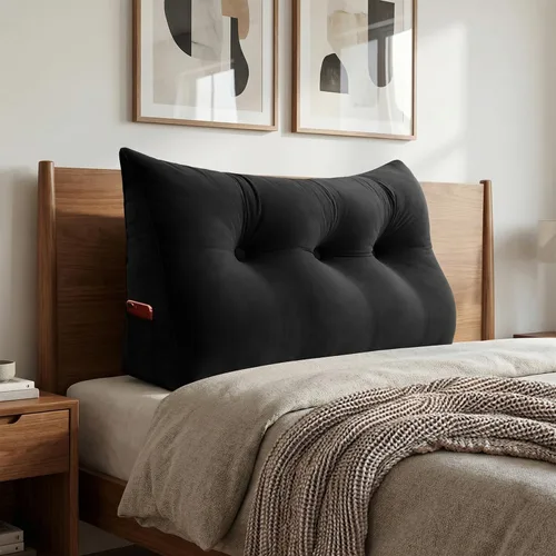 Vista 17 de Almohada de cabecero – Almohada de cama grande 3 en 1 como almohada de lectura de cuña, almohada grande para sofá cama o respaldo de apoyo, almohada