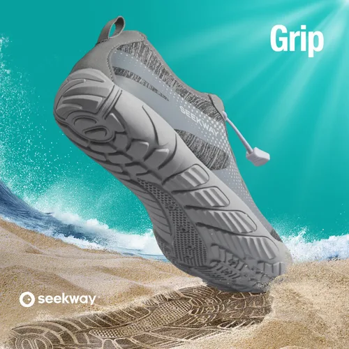 Vista 6 de SEEKWAY - Zapatos de agua unisex, de secado rápido, tipo calcetín y con sensación de pies descalzos para adultos ideales para playa, natación, río