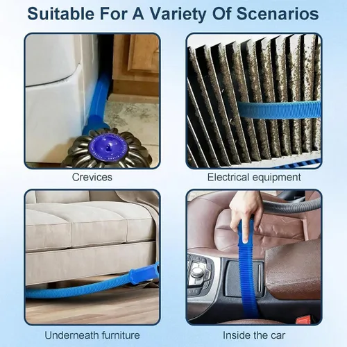 Vista 6 de Kit limpiador de ventilación de secadora, accesorio universal para manguera de vacío y cepillo flexible para pelusas de secadora, accesorio