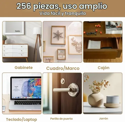 Vista 8 de Paquete de 256 parachoques transparentes para puerta de gabinete, parachoques de goma de 1/2 pulgada de diámetro, almohadillas autoadhesivas