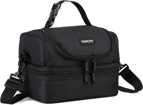 Vista 16 de VASCHY - Lonchera para niños, bolsas de almuerzo aisladas de dos compartimentos para niños y niñas con correa para el hombro para la escuela