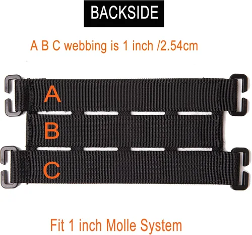 Vista 5 de 4 paneles de parches Molle con bucle de corte láser, soporte de pantalla de parche Molle para mochila, 6 x 3 y 3 x 3 pulgadas, incluye parche