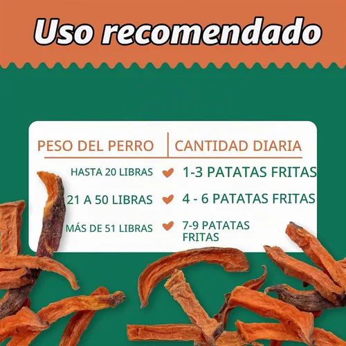 Vista 5 de Wholesome Pride Sweet Potato Fries Healthy Dog Treats, 1 Ingredient, 8 oz Sin conservantes, 100% batata, suavemente deshidratado, apoya