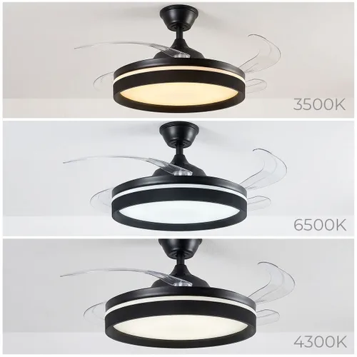 Vista 11 de Ventilador de Techo con Luz LED, 4 Aspas Retráctiles y Mando a Distancia InnovaGoods