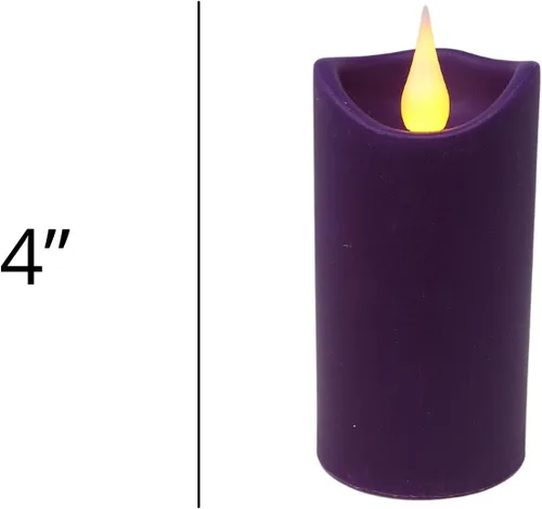 Vista 2 de Needzo Juego de velas de pilar de mesa sin llama, velas LED sin perfume, accesorios de corona de Navidad, decoración del hogar, paquete de 4
