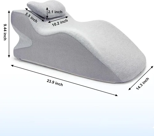 Vista 7 de Generic Almohada Cuña Triangular Ergonómica de Espuma Viscoelástica para Adultos para Cabecero de Cama para Sentarse, Alivio del Dolor de Espalda
