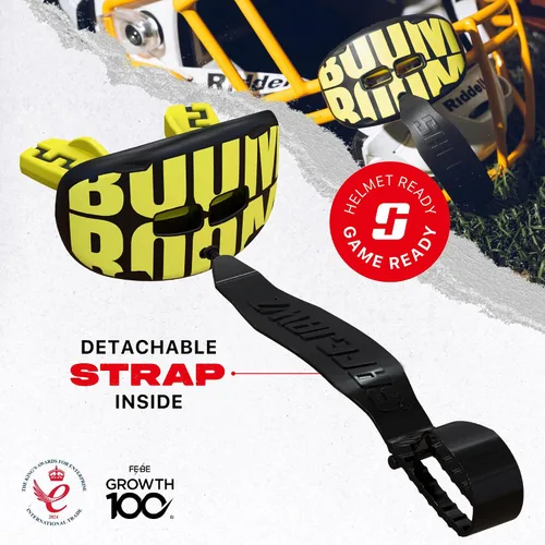 Vista 5 de SAFEJAWZ Protector de labios deportivo, protector bucal de fútbol con correa desmontable, protector de labios transpirable para adultos y jóvenes