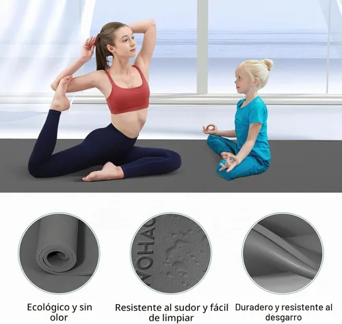 Vista 4 de Extra Wide & Thick 8mm Yoga Mat, 72"x31.5
