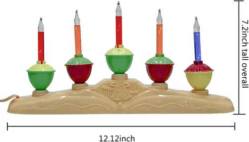 Vista 2 de Lámpara de vela de burbujas multicolor de 5 luces, velas eléctricas de ventana de Navidad con 6 luces de burbujas tradicionales (1 repuesto), vela