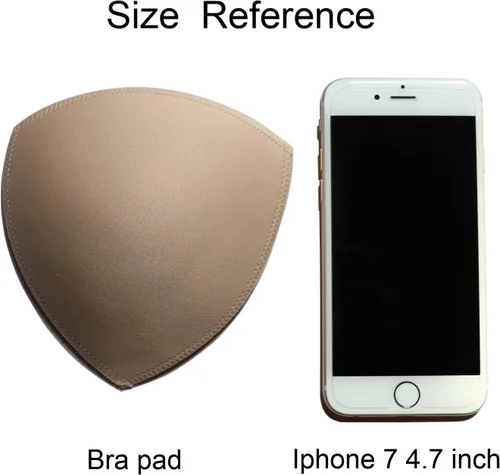 Vista 4 de 3 Pairs Removeable Triangle Bra Pads Inserts for Bikinis Top, SportYoga Bra, Swimsuit, AB,CD Cups Optional-Beige