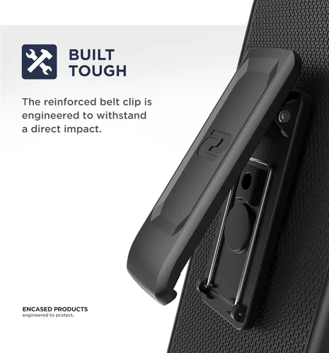 Vista 6 de Encased Funda con clip para cinturón Galaxy S10 (2019 DuraClip) Funda de agarre delgada con funda para Samsung S10 (negro)
