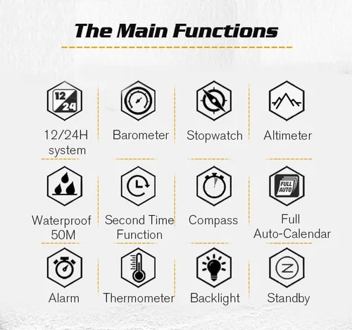 Vista 7 de DIDITIME Relojes tácticos para hombres, relojes militares para hombres, impermeables, 164 pies, reloj de fitness, relojes digitales para hombre