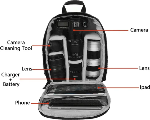 Vista 4 de Mochila para cámara profesional para cámara DSLR/SLR sin espejo, mochila de fotografía para mujeres y hombres, fotógrafos, funda para cámara