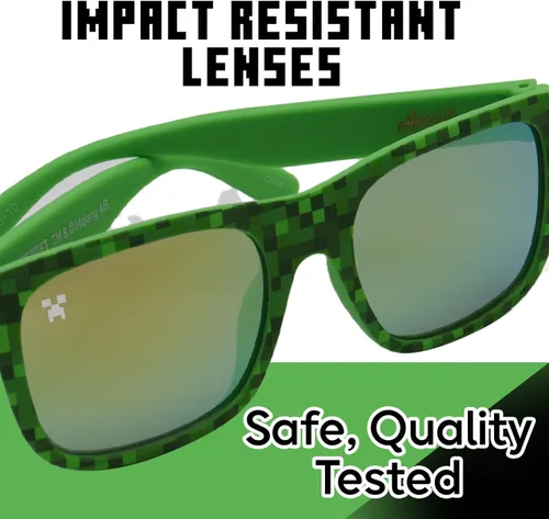 Vista 2 de Sun-Staches Gafas de sol Minecraft de Arkaid Elegantes, cómodas y duraderas con protección UV para niños con funda de transporte suave, regalos